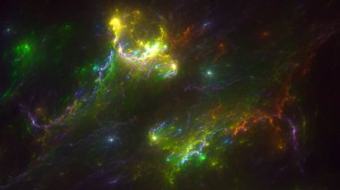 Soyut fraktal ışık arkaplanı 3 boyutlu oluşturuluyor