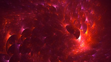 Soyut fraktal ışık arkaplanı 3 boyutlu oluşturuluyor