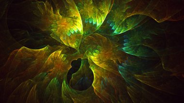 Soyut fraktal ışık arkaplanı 3 boyutlu oluşturuluyor