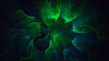Soyut fraktal ışık arkaplanı 3 boyutlu oluşturuluyor