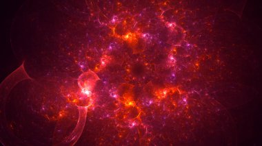 Soyut fraktal ışık arkaplanı 3 boyutlu oluşturuluyor