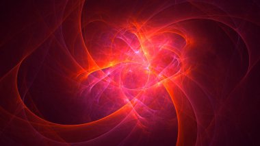 Soyut fraktal ışık arkaplanı 3 boyutlu oluşturuluyor