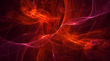 Soyut fraktal ışık arkaplanı 3 boyutlu oluşturuluyor