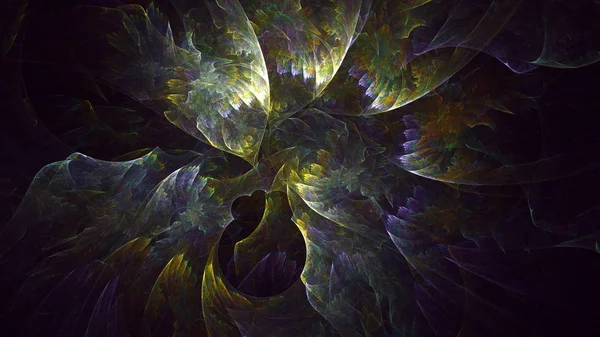 Soyut fraktal ışık arkaplanı 3 boyutlu oluşturuluyor