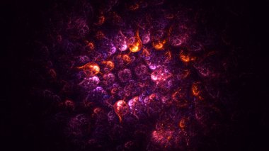 Soyut fraktal ışık arkaplanı 3 boyutlu oluşturuluyor