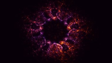 Soyut fraktal ışık arkaplanı 3 boyutlu oluşturuluyor