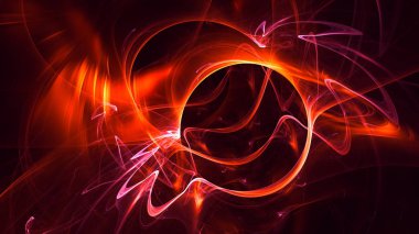 Soyut fraktal ışık arkaplanı 3 boyutlu oluşturuluyor