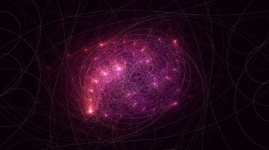 Soyut fraktal ışık arkaplanı 3 boyutlu oluşturuluyor