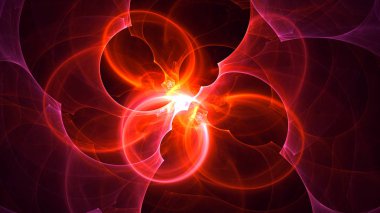 Soyut fraktal ışık arkaplanı 3 boyutlu oluşturuluyor