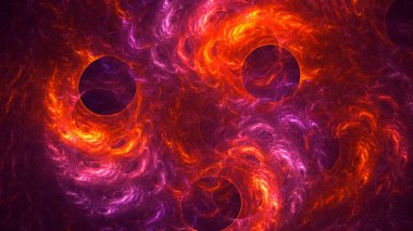 Soyut fraktal ışık arkaplanı 3 boyutlu oluşturuluyor