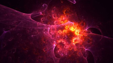 Soyut fraktal ışık arkaplanı 3 boyutlu oluşturuluyor