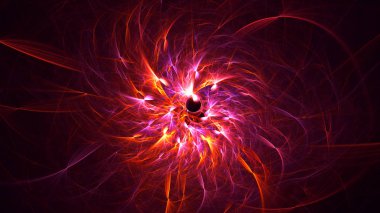 Soyut fraktal ışık arkaplanı 3 boyutlu oluşturuluyor