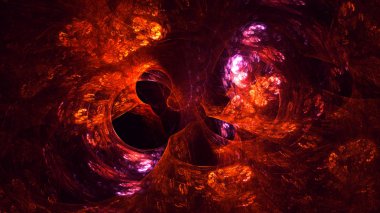 Soyut fraktal ışık arkaplanı 3 boyutlu oluşturuluyor