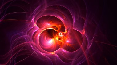Soyut fraktal ışık arkaplanı 3 boyutlu oluşturuluyor