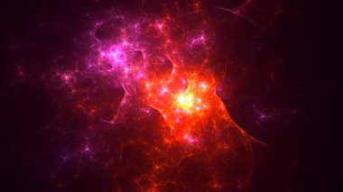 Soyut fraktal ışık arkaplanı 3 boyutlu oluşturuluyor