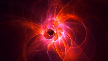 Soyut fraktal ışık arkaplanı 3 boyutlu oluşturuluyor