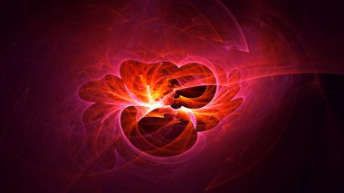 Soyut fraktal ışık arkaplanı 3 boyutlu oluşturuluyor