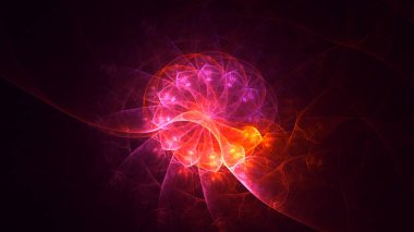 Soyut fraktal ışık arkaplanı 3 boyutlu oluşturuluyor