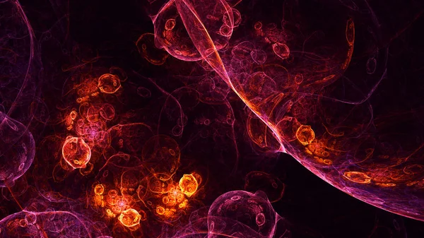 Soyut fraktal ışık arkaplanı 3 boyutlu oluşturuluyor