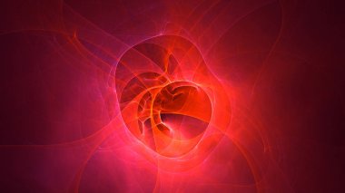 Soyut fraktal ışık arkaplanı 3 boyutlu oluşturuluyor