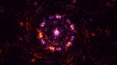 Soyut fraktal ışık arkaplanı 3 boyutlu oluşturuluyor