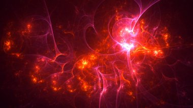 Soyut fraktal ışık arkaplanı 3 boyutlu oluşturuluyor