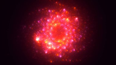 Soyut fraktal ışık arkaplanı 3 boyutlu oluşturuluyor