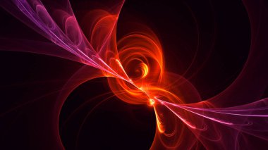 Soyut fraktal ışık arkaplanı 3 boyutlu oluşturuluyor