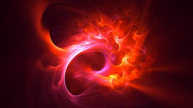 Soyut fraktal ışık arkaplanı 3 boyutlu oluşturuluyor