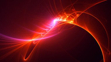 Soyut fraktal ışık arkaplanı 3 boyutlu oluşturuluyor