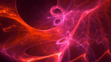 Soyut fraktal ışık arkaplanı 3 boyutlu oluşturuluyor