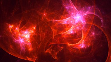 Soyut fraktal ışık arkaplanı 3 boyutlu oluşturuluyor