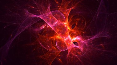 Soyut fraktal ışık arkaplanı 3 boyutlu oluşturuluyor