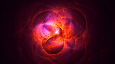 Soyut fraktal ışık arkaplanı 3 boyutlu oluşturuluyor