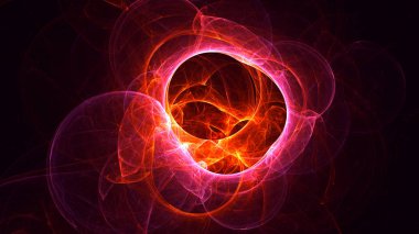 Soyut fraktal ışık arkaplanı 3 boyutlu oluşturuluyor