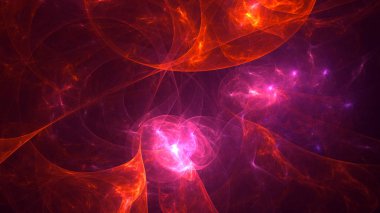 Soyut fraktal ışık arkaplanı 3 boyutlu oluşturuluyor