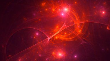 Soyut fraktal ışık arkaplanı 3 boyutlu oluşturuluyor