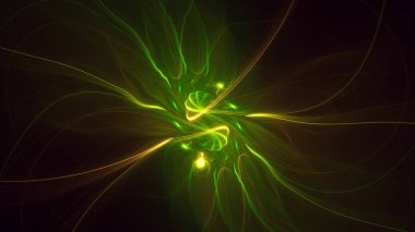 Soyut fraktal ışık arkaplanı 3 boyutlu oluşturuluyor