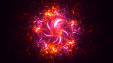 Soyut fraktal ışık arkaplanı 3 boyutlu oluşturuluyor