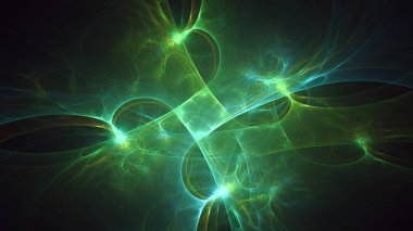 Soyut fraktal ışık arkaplanı 3 boyutlu oluşturuluyor