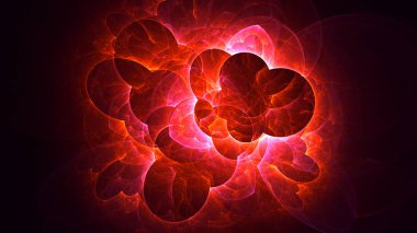 Soyut fraktal ışık arkaplanı 3 boyutlu oluşturuluyor