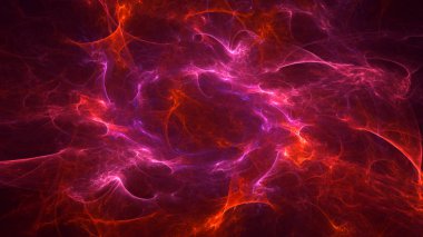 Soyut fraktal ışık arkaplanı 3 boyutlu oluşturuluyor