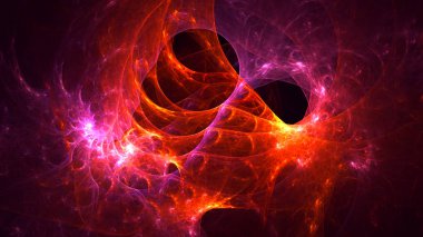 Soyut fraktal ışık arkaplanı 3 boyutlu oluşturuluyor