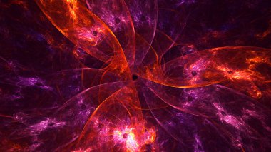 Soyut fraktal ışık arkaplanı 3 boyutlu oluşturuluyor