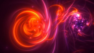 Soyut fraktal ışık arkaplanı 3 boyutlu oluşturuluyor