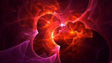 Soyut fraktal ışık arkaplanı 3 boyutlu oluşturuluyor