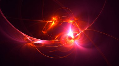 Soyut fraktal ışık arkaplanı 3 boyutlu oluşturuluyor