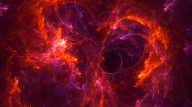 Soyut fraktal ışık arkaplanı 3 boyutlu oluşturuluyor