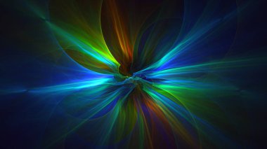 Soyut fraktal ışık arkaplanı 3 boyutlu oluşturuluyor