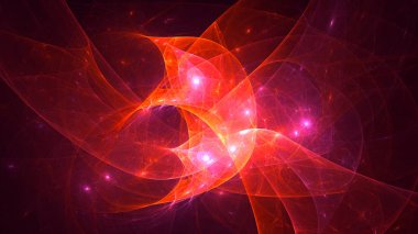 Soyut fraktal ışık arkaplanı 3 boyutlu oluşturuluyor